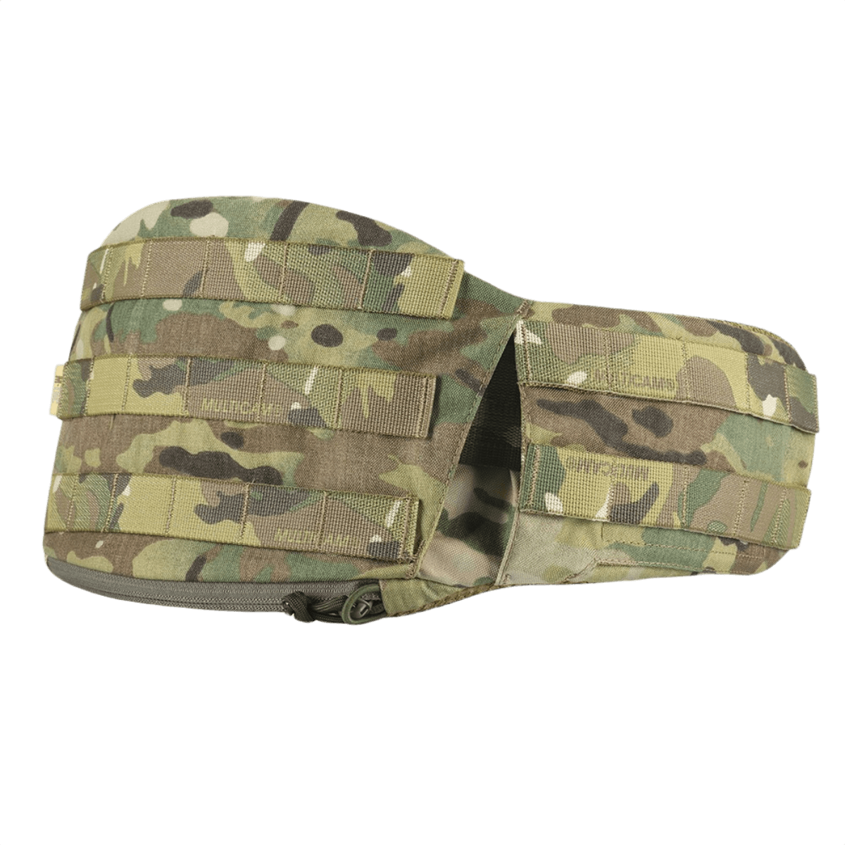M-Tac War Belt ARMOR i camouflage mønster med MOLLE-webbing, taktisk bæltedesign til kampopgaver, fremstillet af slidstærk Cordura 500D.