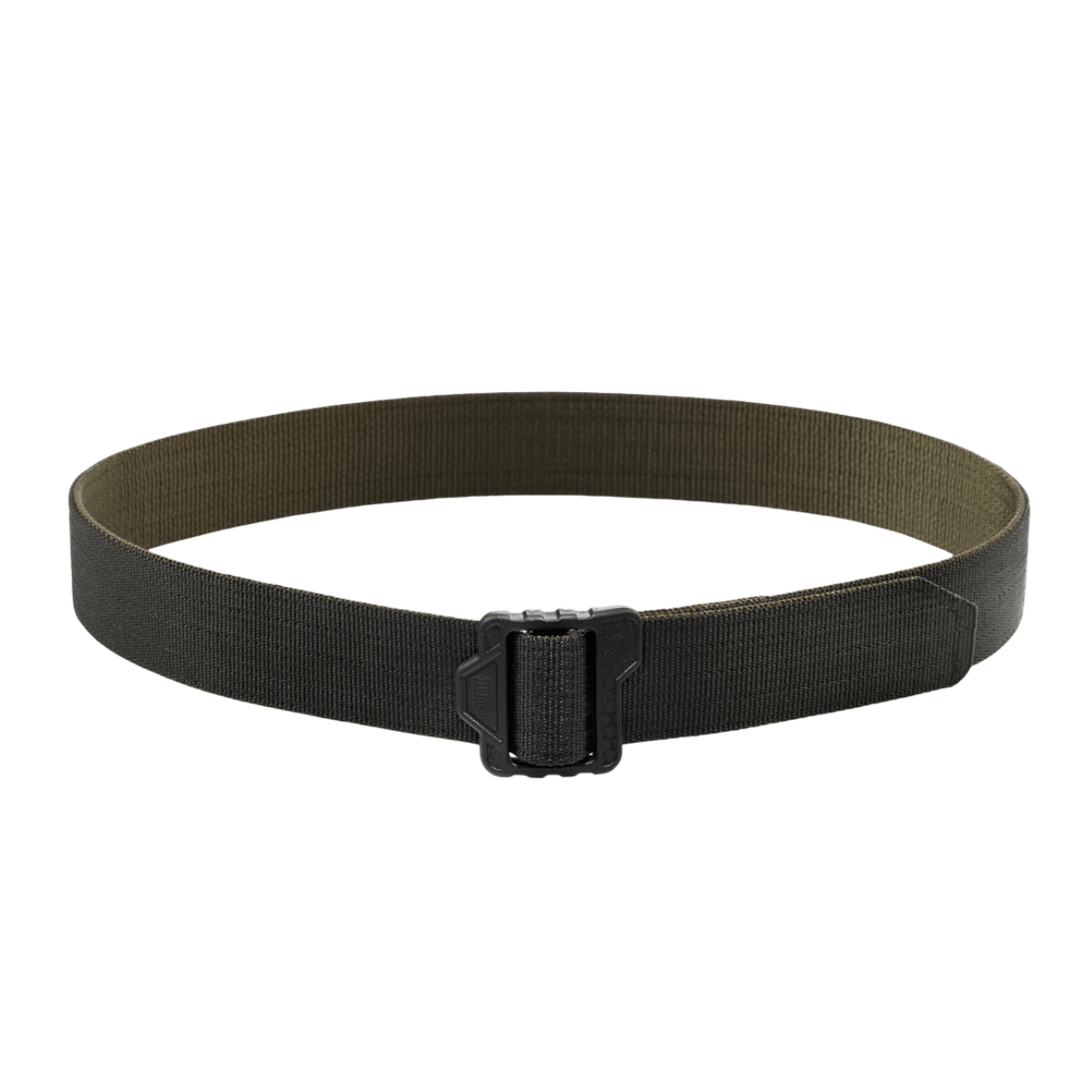 M-Tac Double Duty Taktisk Bælte Hex i sort farve, ideelt til daglig brug og taktiske opgaver, designet til at bære tungt taktisk udstyr komfortabelt.