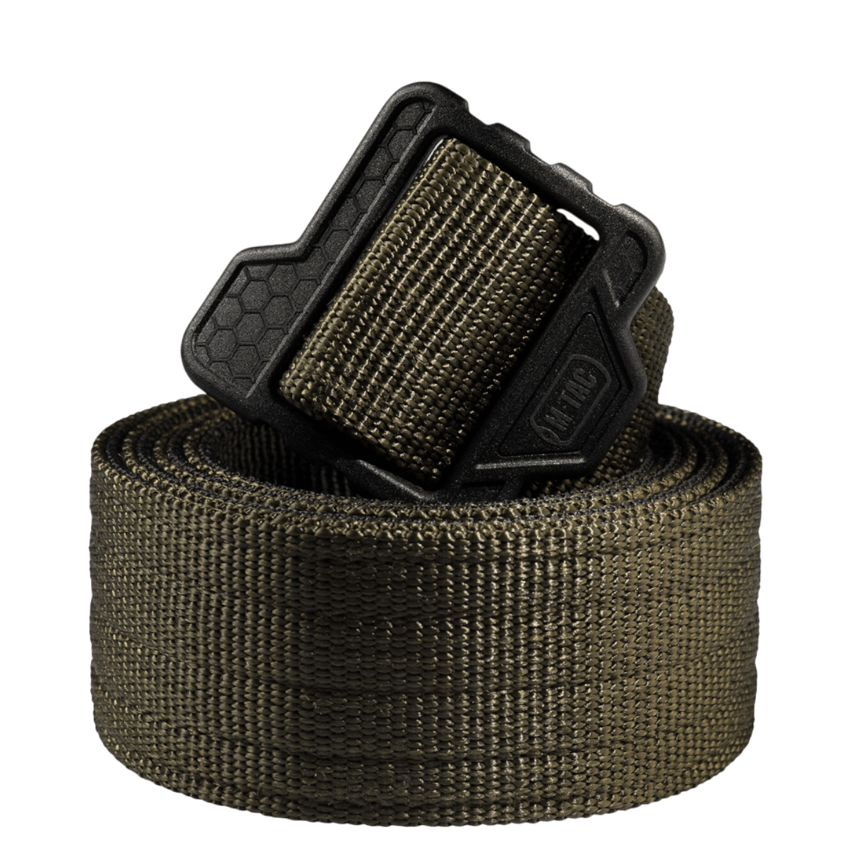 M-Tac Double Duty Taktisk Bælte Hex i sort nylon, ideel til daglig og taktisk brug, med stærk låsemekanisme.