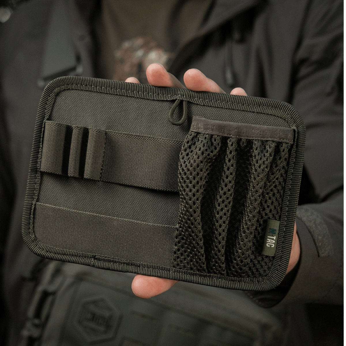 M-Tac Hook & Loop Low Profile Admin Panel modulær organizer til tasker med velcrolukning og elastiske fastgøringer til gadgets