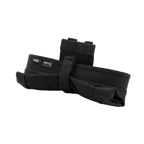 M-Tac Mag Drop Pouch Elite i svart för snabb magasinväxling, designad med MOLLE-fästen och snabbutlösningssystem
