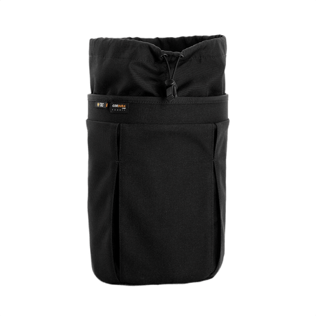M-Tac Mag Drop Pouch Elite med MOLLE-montering, lämplig för snabb magasinväxling och säker utrustningsförvaring, sedd framifrån, svart