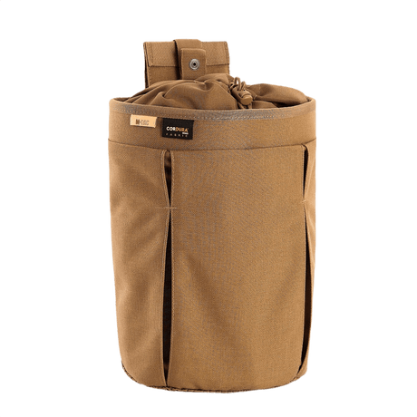 M-Tac Mag Drop Pouch Elite i brun, designad för snabb magasinväxling med MOLLE-fästen och snabbutlösningssystem