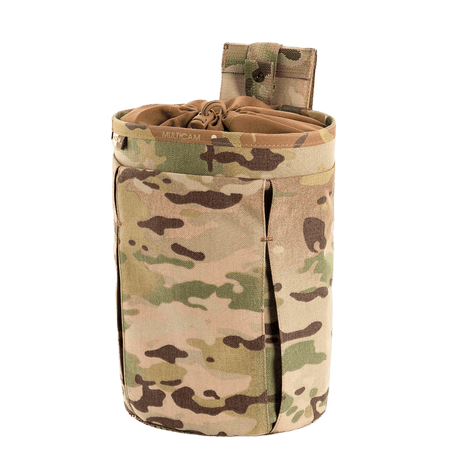 M-Tac Mag Drop Pouch Elite i kamouflagefärger för säker förvaring och snabb magasinväxling, passar MOLLE-fästen