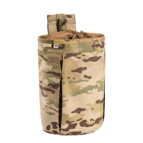 M-Tac Mag Drop Pouch Elite i kamouflagemönster för MOLLE-montering, använd för snabb magasinväxling under nöduppdrag