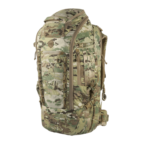 M-Tac Ryggsäck Large Gen.IV Elite i kamouflagemönster för utomhusäventyr och transport av utrustning och vapen, tillverkad av hållbart Cordura-material.