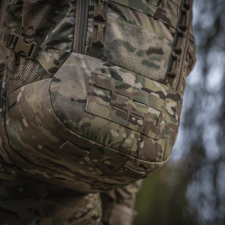 M-Tac Ryggsäck Large Gen.IV Elite i kamouflagedesign, tillverkad av Cordura 500D och Cordura 1000D för extra hållbarhet.