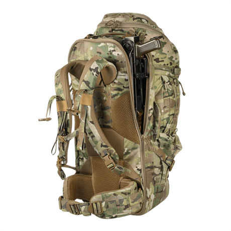 M-Tac Ryggsäck Large Gen.IV Elite i kamouflagedesign för transport av separerade vapen, tillverkad av slitstark Cordura.