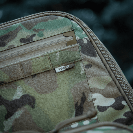 Närbild av M-Tac Gun Backpack Case 125 cm Gen.II Elite med camouflagemönster och slitstarkt Cordura-material
