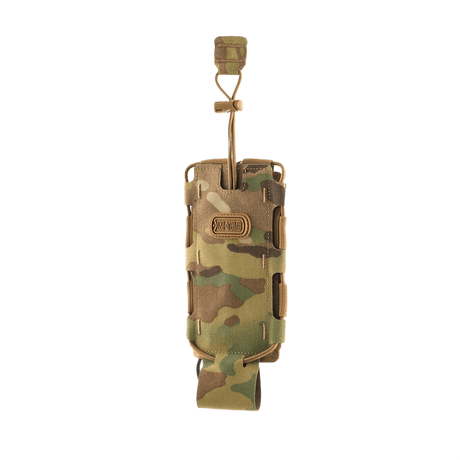 M-Tac Flaske Holder Elite i camouflage, mångsidig flaskhållare med elastiska sidoband och MOLLE-fäste, tillverkad av Cordura 500D