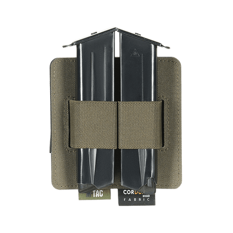 M-Tac Double Mag Pouch Hook Backed Magazine för två pistolmagasin eller verktyg med justerbara fackdelare och Velcro-fäste.