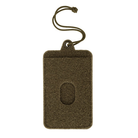 M-Tac Badge Holder – ID-kort och patch med mjuk Velcro, plastbas, metallöglor och paracord för upphängning. Perfekt för ID och patches.