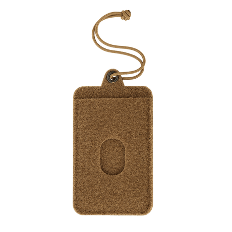 M-Tac Badge Holder – ID-kort och patch, taktisk ID-korthållare i beige med mjuk Velcro för patchar och metallöglor för upphängning.