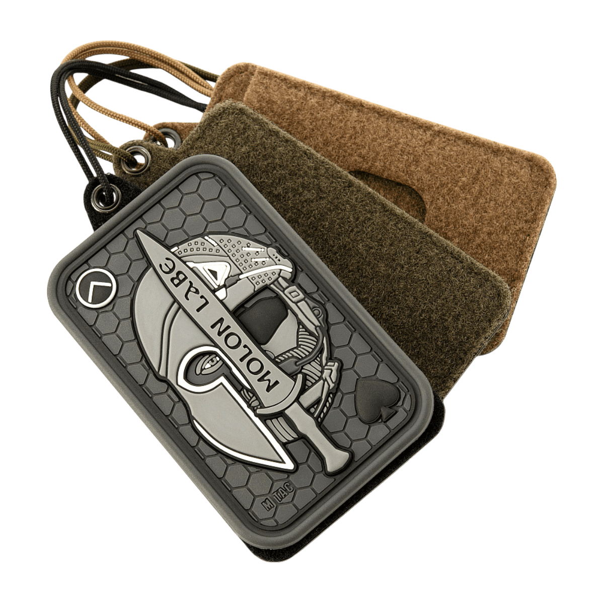 M-Tac Badge Holder – ID-kort og patch i taktikstil med plastbase, Velcro til patcher, og metaløjer til ophæng. Perfekt til nøglekort.