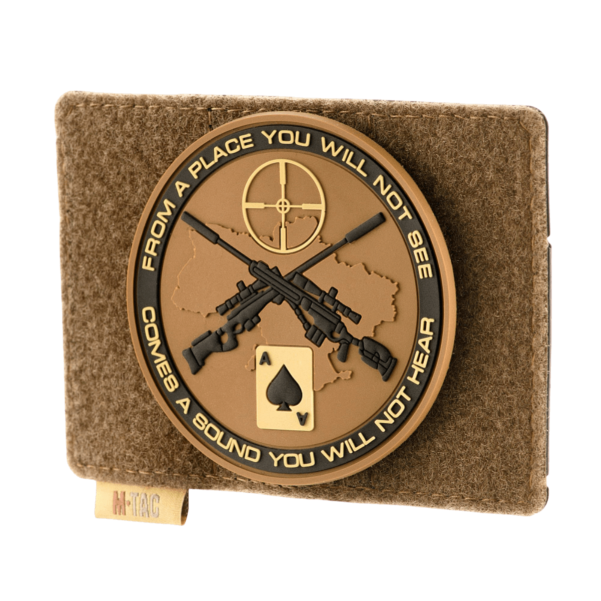 M-Tac Taktisk Morale Patch Display Board Hook og Loop Molle 120x85 med plastbase og patch fastgørelse