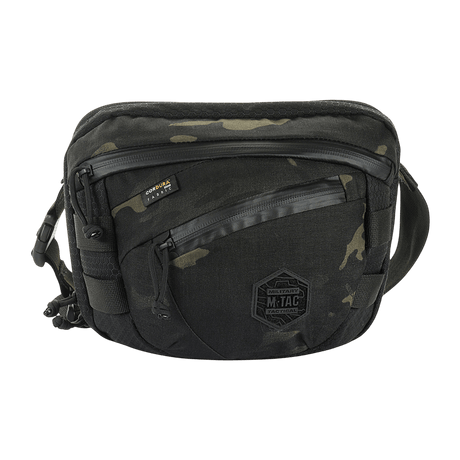 M-Tac Sphaera Hex Hardsling Taske Gen.II Elite i svart och kamouflagedesign, kompakt och funktionell med justerbar axelrem.