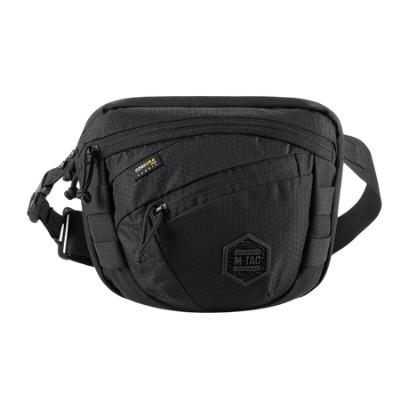 M-Tac Sphaera Hex Hardsling Taske Gen.II Elite i svart, kompakt design med justerbar axelrem och snabbutlösningssystem.
