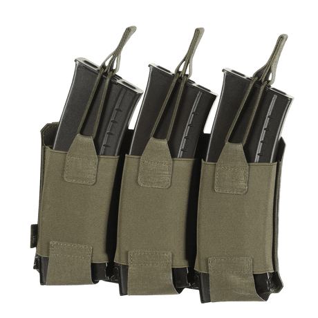 M‑Tac Elastisk Triple Magazine Pouch Elite för tre magasin, tillverkad av Cordura 500D med MOLLE-kompatibilitet.