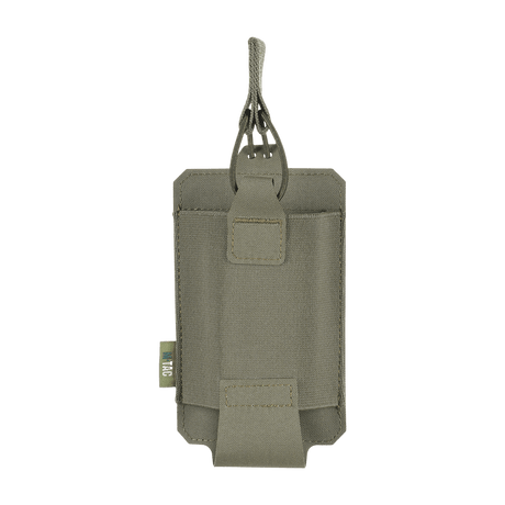 M‑Tac Elastisk Single Magazine Pouch Elite för AK/AR, kompakt Cordura-design, MOLLE-kompatibel, öppen för snabb åtkomst.