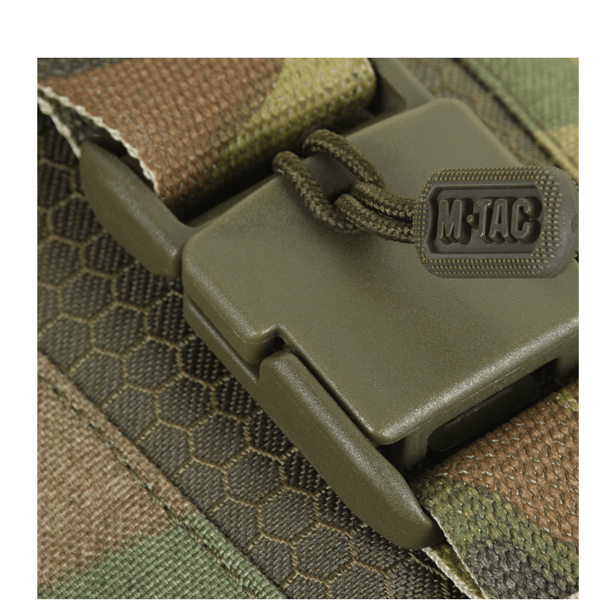 Nærbillede af M-Tac Smartphone Lomme Elite Large Hex med WJ magnetisk spænde og CORDURA HEX stof