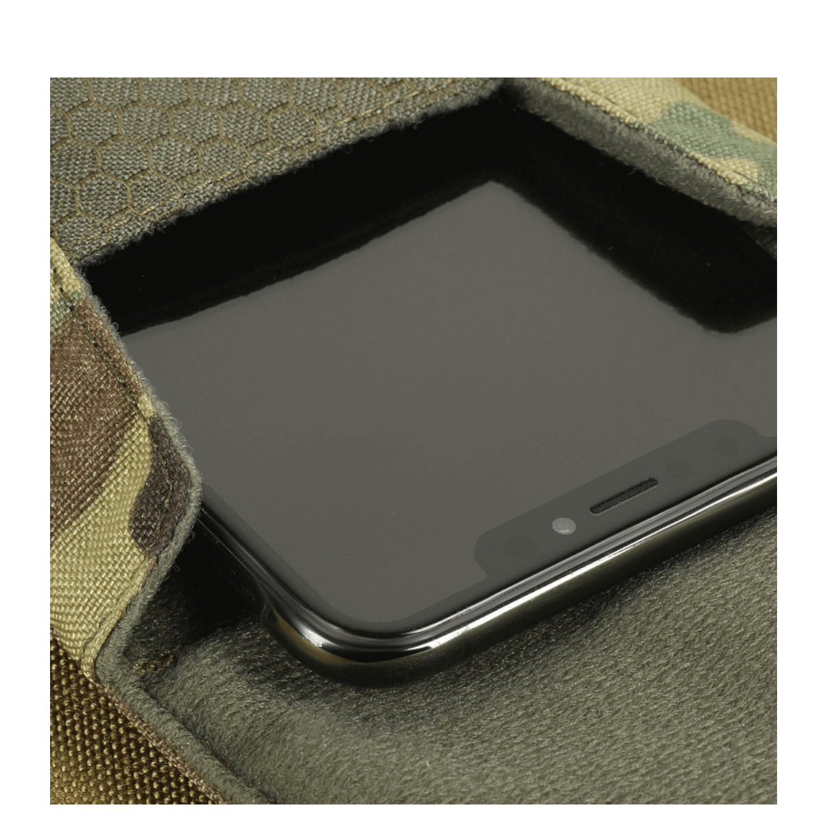 M-Tac Smartphone Lomme Elite Large Hex i holdbar Cordura med magnetisk spænde, beskytter smartphones op til 6,5 tommer.