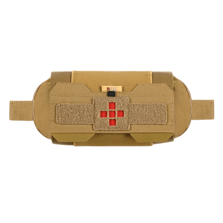 M-Tac Horizontal Medical Pouch Elite i Cordura 500D, idealiskt fältkit för första hjälpen, YKK AquaGuard-dragkedja, IFAK-organizer.