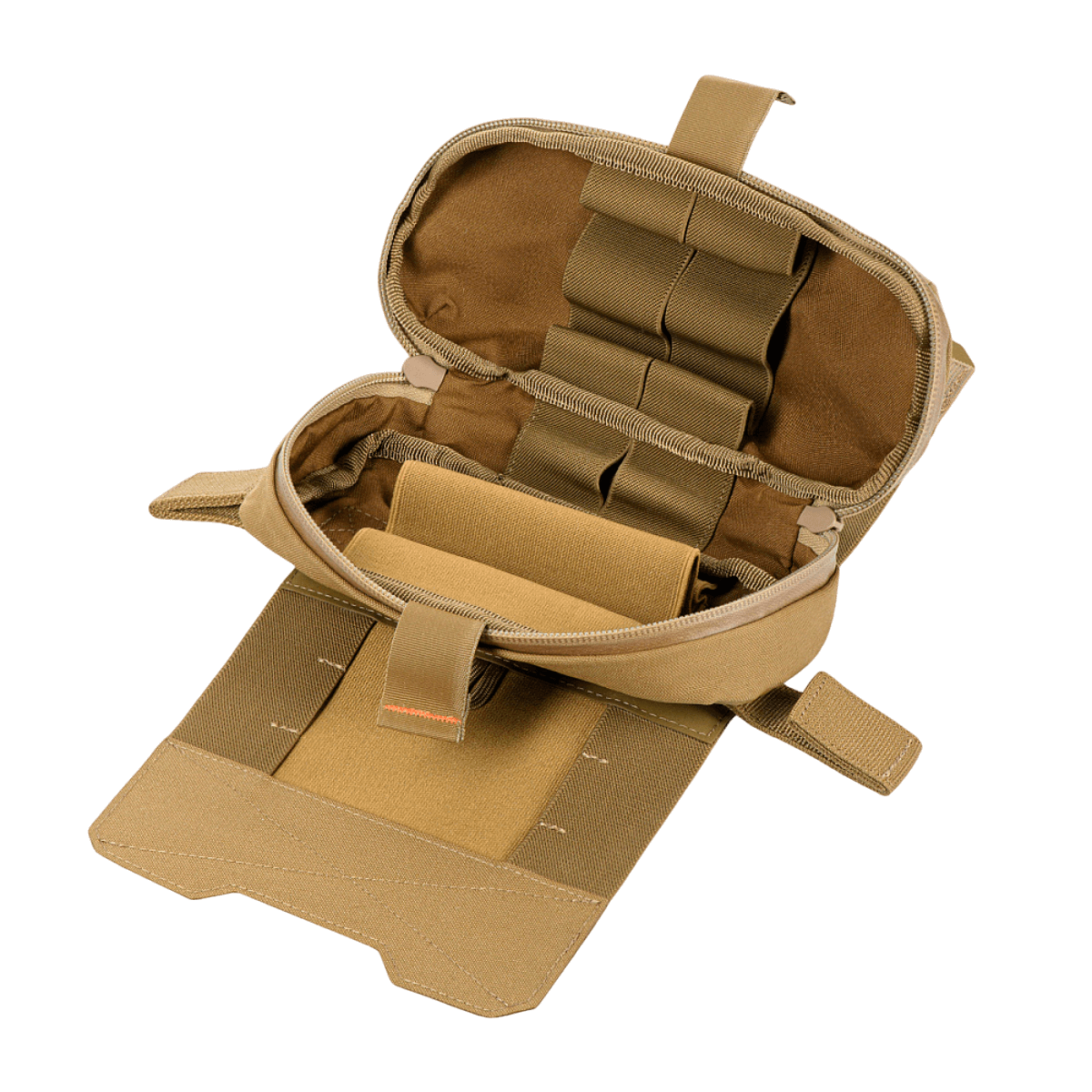 M‑Tac Horizontal Medical Pouch Elite i Cordura 500D med YKK AquaGuard lynlås og indre organizer, praktisk til førstehjælp i felten.