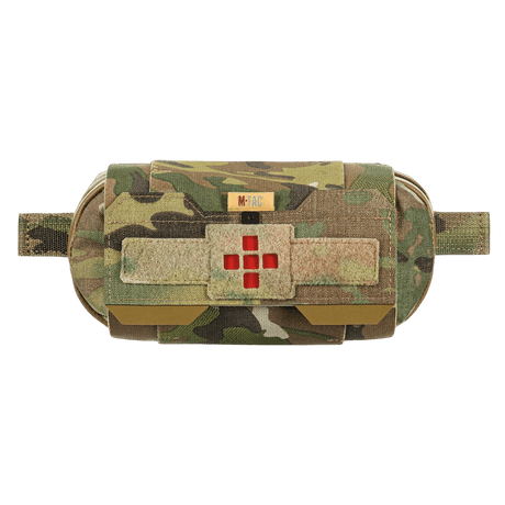 M-Tac Horizontal Medical Pouch Elite i camouflage med YKK vattentät dragkedja, tillverkad av Cordura 500D.