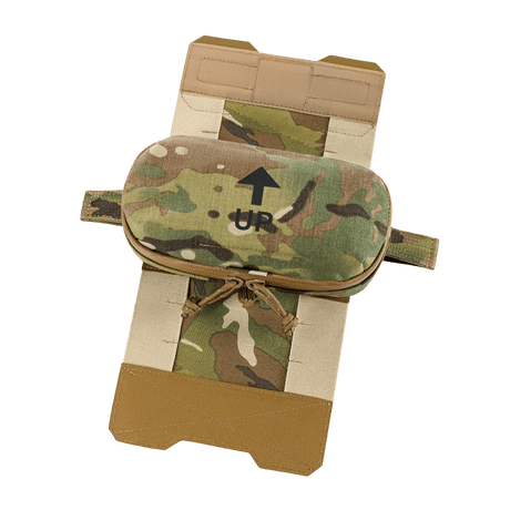 M-Tac Horizontal Medical Pouch Elite i camouflage, slitstark väska med YKK AquaGuard-dragkedja och inre organizer för första hjälpen.