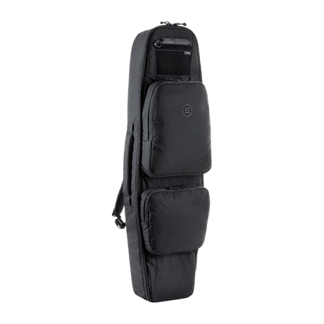 M-Tac Gun Backpack Case 105 cm Elite Hex i svart, idealisk för transport av vapen som AR-15 och AK karbiner. Material: Cordura 500D.