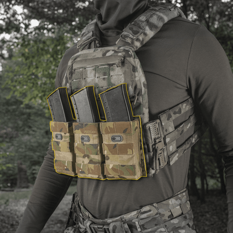 M‑Tac Front Panel för Cuirass QRS med magasinfack, militär taktikutrustning, robust design, kompatibel med MOLLE-system.