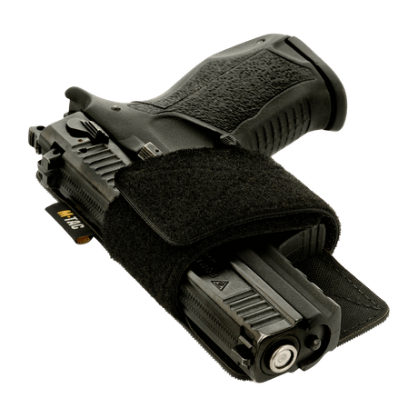 Svart M-Tac Hylster-Insert Light pistolficka för dold bäring, kompatibel med taktiska väskor, säker velcrorem, snabb åtkomst.