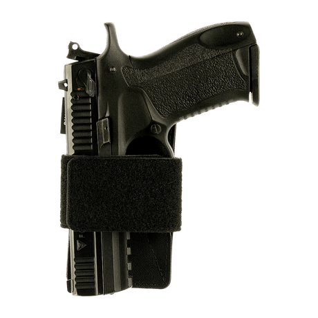 M-Tac Hylster-Insert Light anpassningsbar pistolhållare med justerbar velcrorem på svart skjutvapen för taktiska uppgifter.
