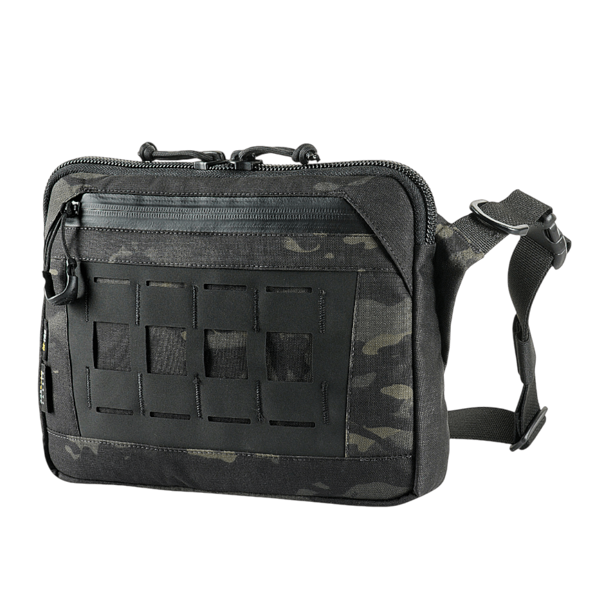 M-Tac Admin Taske Elite i slidstærkt Cordura 500D materiale med justerbar skulderrem og stilfuldt design, sort camouflage.