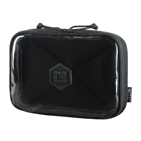 M-Tac Utility Organizer Slim Elite i sort Cordura 500D materiale med gennemsigtig PVC-forvæg til hurtig genstandsidentifikation