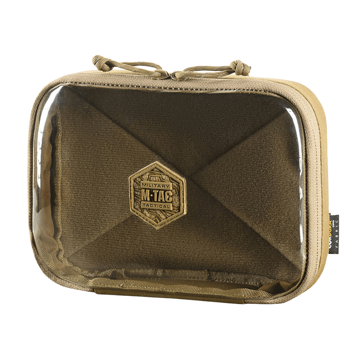 M-Tac Utility Organizer Slim Elite i slidstærkt Cordura 500D med transparent PVC-forvæg, ideel til sikker opbevaring af EDC-kit.