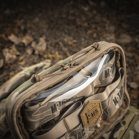 M-Tac Utility Organizer Slim Elite i Cordura 500D med transparent PVC-front, perfekt til EDC-kit og sikker opbevaring af genstande.