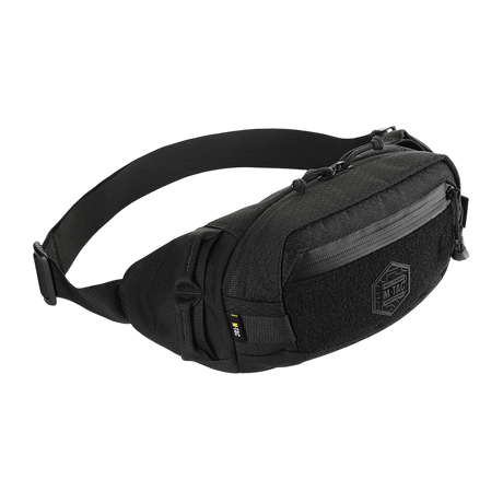 M‑Tac Bältesväska Elite Hex i svart, stilren väska i Cordura 500D, två fack, vattentäta dragkedjor, perfekt för vardag och taktisk användning.