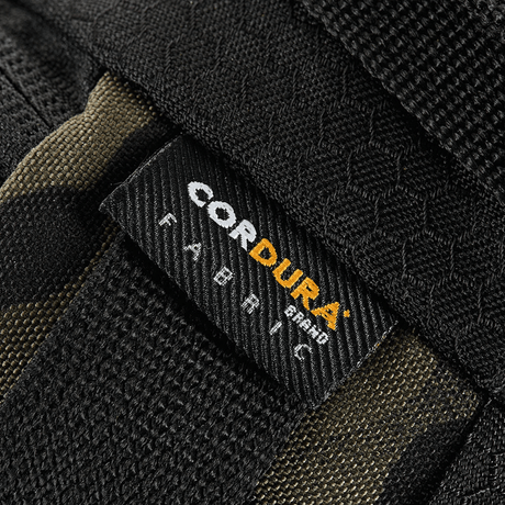 M‑Tac bältesväska Elite Hex i Cordura-tyg, närbild av märkdetaljer.
