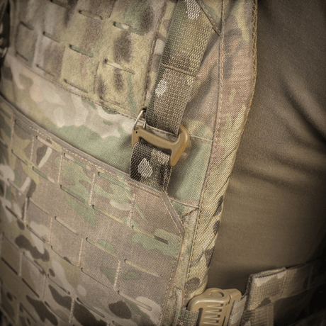M-Tac frontpanel till Plate Carrier Cuirass QRS XL i slitstarkt Cordura 500D med NIJ-certifiering, närbild av detaljer i galleri 1