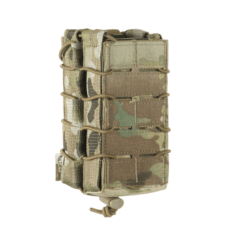 M-Tac dubbel magasinficka för AK Gen.3 i camouflagedesign, tillverkad av slitstarkt Cordura 1000D, MOLLE-kompatibel, halkfri gummiyta.