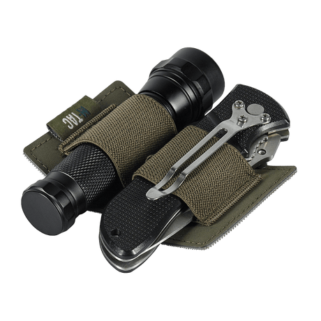 M-Tac modulär insats Small (2 sektioner) med ficklampa och multitool fästa med elastiska remmar. Slitstarkt polymerkomposit