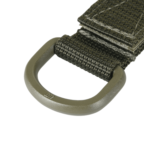M-Tac fäste med D-ring för MOLLE-system, idealisk för taktik och utrustning på ryggsäckar och bälten, kompakt och lätt design med Velcro-låsning.
