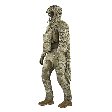 M-Tac Alder Camouflage Suit i camouflerende materiale til ujævnt terræn, designet til snigskytter, vist i galleri position 1.