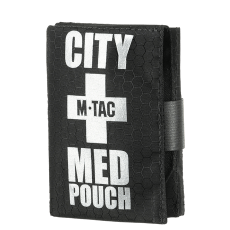 M-Tac City Med Pouch Hex i hexagonmönstrat ripstopmaterial, kompakt första hjälpen-kit med praktisk stängning, visad i galleri 1