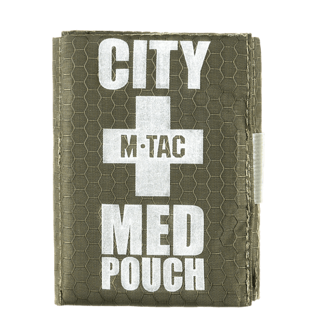 M-Tac City Med Pouch Hex i robust hexagonmönstrat ripstopmaterial, kompakt bärbart första hjälpen-kit, galleri position 1.