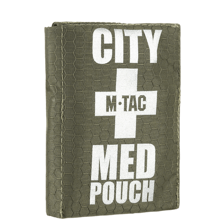 M-Tac City Med Pouch Hex i slitstarkt hexagonmönstrat ripstopmaterial, kompakt bärbar första hjälpenväska, galleri position 1.