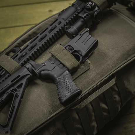 M‑Tac Insatser för ryggsäck (3 st) med vapenlådsjustering för AR‑15 och AK-karbiner, designade för att säkra utrustning med Velcro-fäste.