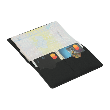 M‑Tac passfodral med pass och kort, modern polymerkomposit, skyddar mot slitage, stilrent design, passar ukrainska och utländska pass.