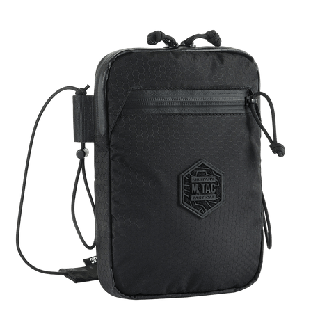 M-Tac Pocket Bag Elite HEX i sort, kompakt med holdbare YKK lynlåse. Ideel til EDC-udstyr, nøgler og dokumenter. Robust og slidstærk.